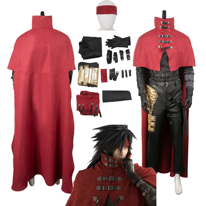 Cid Aerith Vincent Valentine Cosplay Final Fantasy FF7 peleryna do kostiumu pełne stroje dla dorosłych mężczyzn męski chłopiec Halloween karnawałowy garnitur