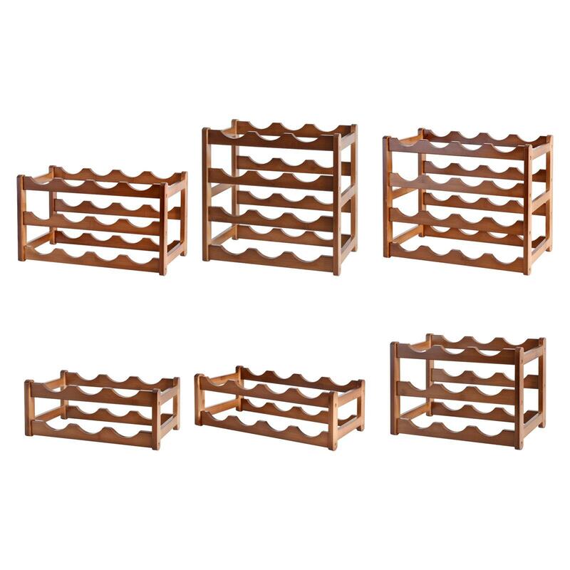 Wood Wine Rack Smooth Surface Decoration Thicken Material Red Wine Display for Bar Dining Room Living Room Household Home