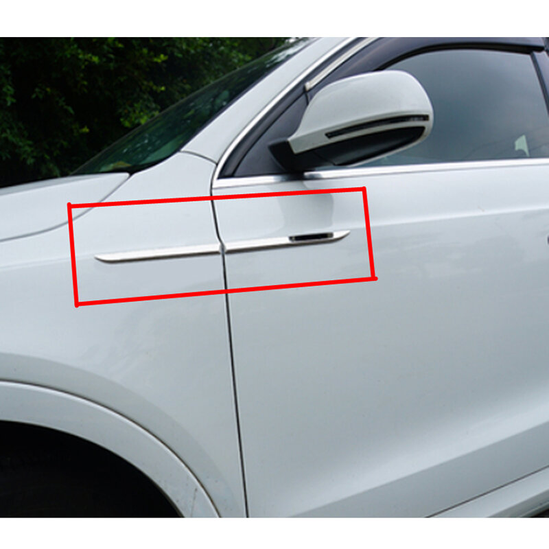 1 Set argento cromato esterno porta laterale parafango copertura Decor emblema distintivo striscia decalcomania BK-190A-CI per auto universale SUV
