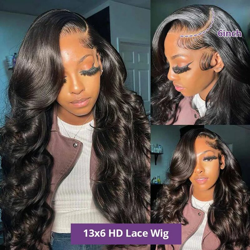 Loose Body Wave Human Hair wigs 13x6 Transparent Lace Front Wigs HD Lace Frontal Wigs Body Wave 30 Inches Human Hair Lace Wigs