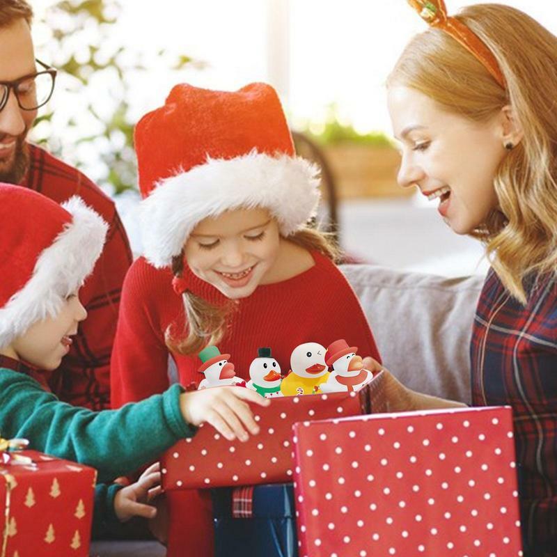 Boże Narodzenie gumowa kaczka kalendarz adwentowy 60 szt. Gumowe kaczki świąteczne dla chłopców świąteczne odliczanie zabawki dla dziewczynek maluch dzieci i
