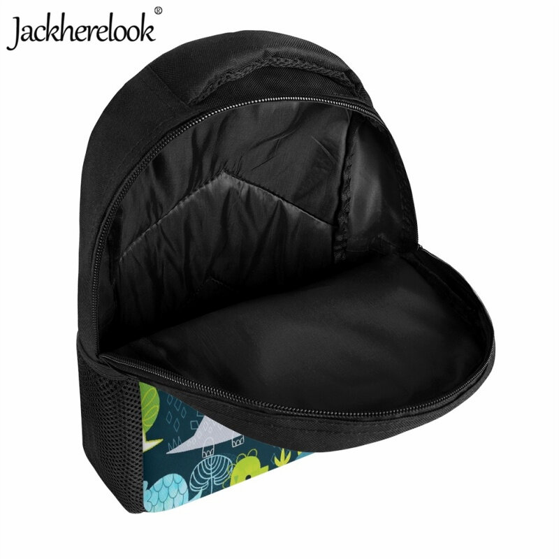 Jackherelook-mochila escolar para niños y niñas, mochila de viaje con estampado de dinosaurio y dibujos animados, a la moda