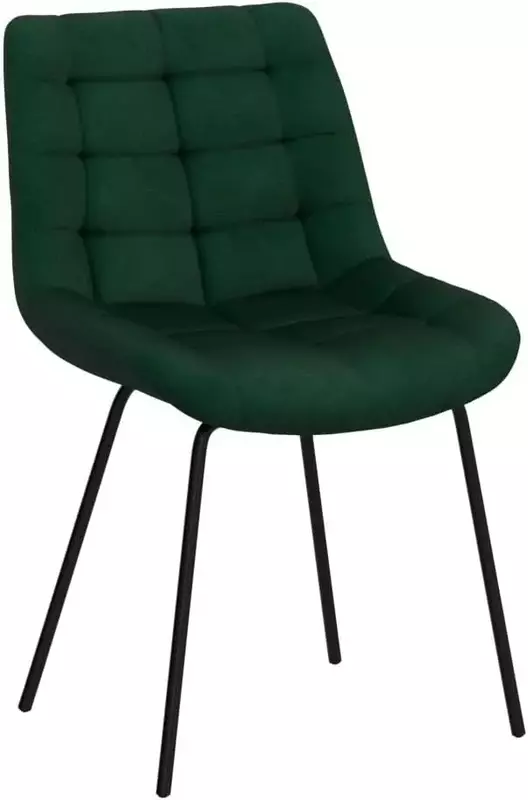 Velvet Dining Chairs,Upholstered Reception Chair,Tufted Accent Chair with Metal Legs for Home Kitchen,Living Room,Set of 2,Green