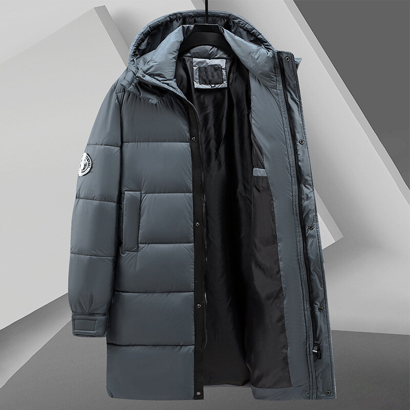 Men cotton jacket long coat casual hood weight warmth150kg 10xl winter jacket men long cotton jacket 9XL 8XL Parkas