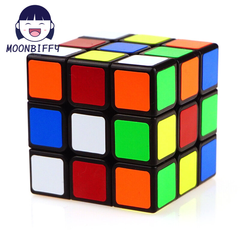 Cubo mágico profissional 3x3x3, etiqueta da fibra do carbono, brinquedo educativo para crianças e adultos