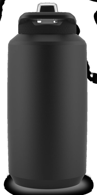 Jarro de aço inoxidável, garrafa de água preta, 64 onças, meio galão