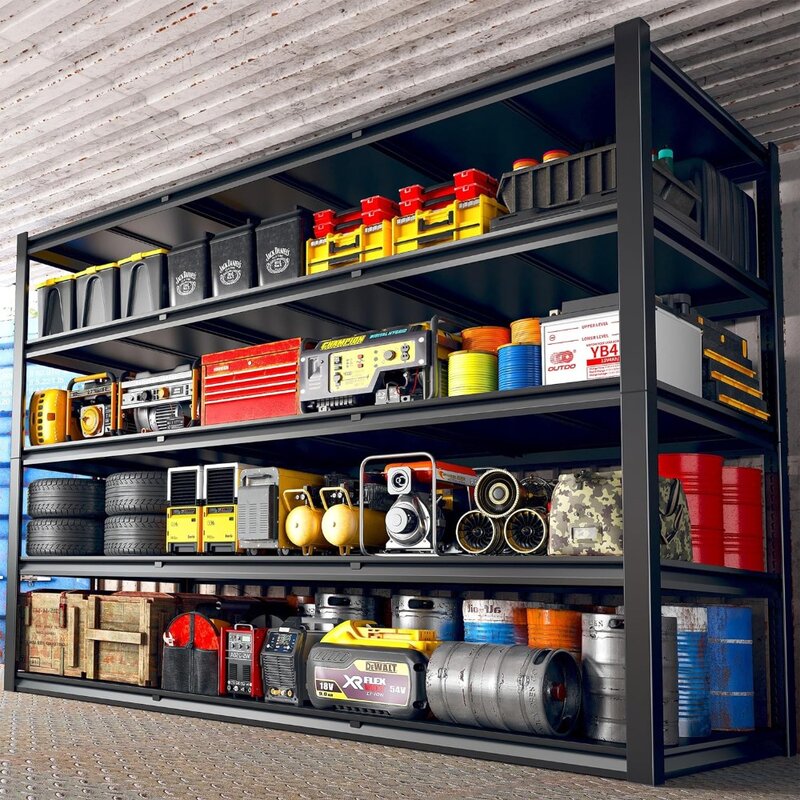 60" W Garage Shelving 3000LBS Heavy Duty Storage Shelves, Adjustable 5 Tier Metal Shelves for Storage Rack Industrial She