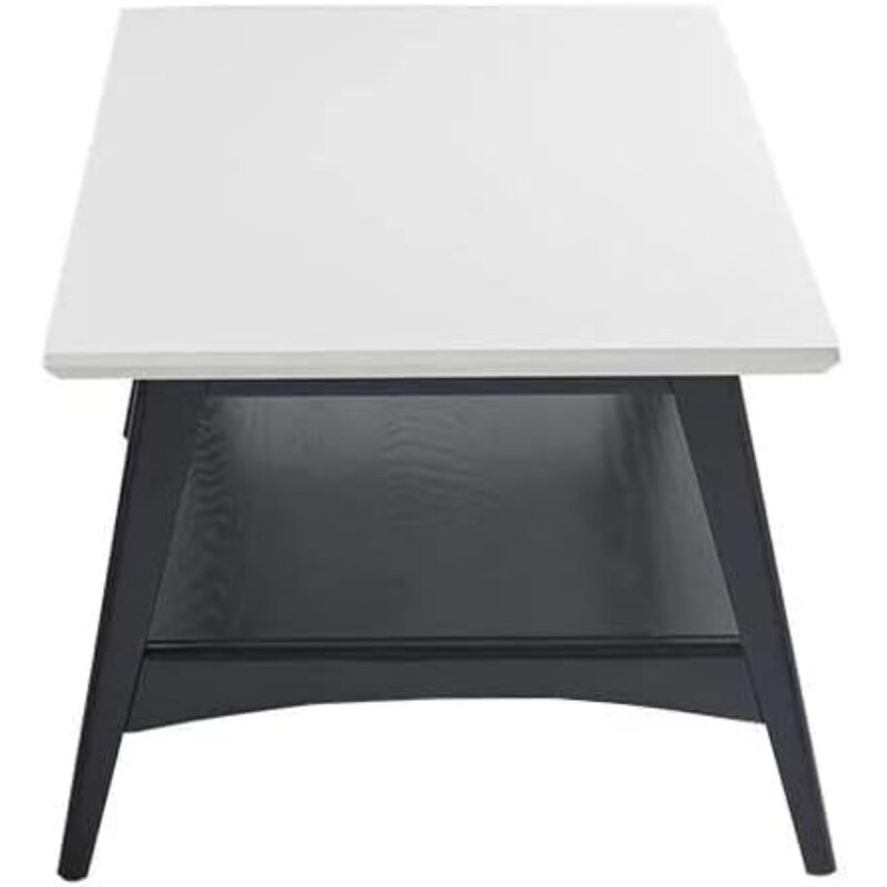 Современный стол Madison Park Parker, современная мебель для гостиной среднего века с акцентом, 48 дюймов Ш x 24 дюйма Д x 17 дюймов в, темно-белый/черный