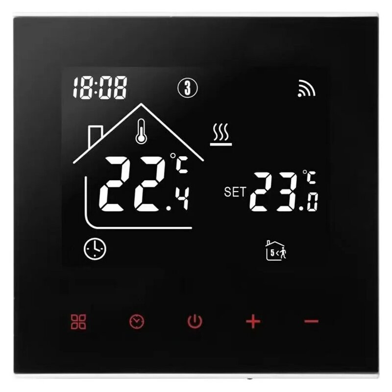 Thermostat de chauffage au sol LCD intelligent, contrôle précis de la température et programme, connexion WiFi intelligente, Tuya