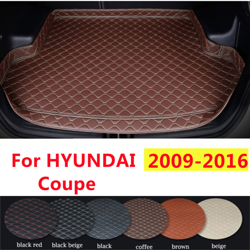 Na każdą pogodę z wysokim bokiem na zamówienie pasujące do HYUNDAI Coupe 2016 15-2009 mata bagażnika samochodowego akcesoria samochodowe z tyłu mata do wyłożenia podłogi bagażnika
