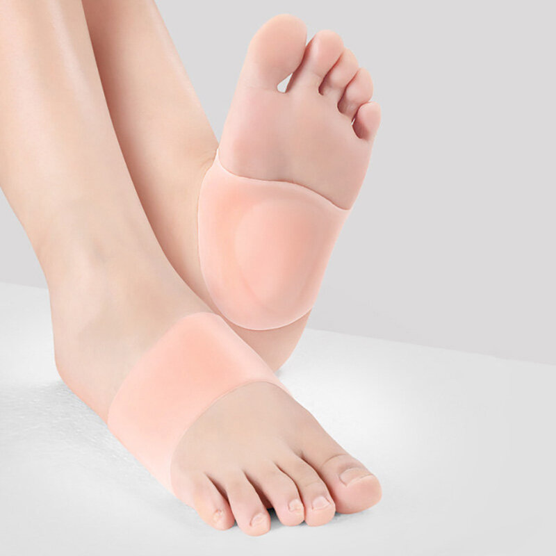 USHINE sepatu silikon sol lengkung, bantalan sepatu ortopedi, kaus kaki kaki datar perawatan kaki Fasciitis pasang