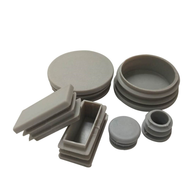 Round Square Rectangle Plastic Grey Blanking End Caps Tube Pipe Insert Plug Bung Chair Feet Stainless Steel Sealing Foot Cover