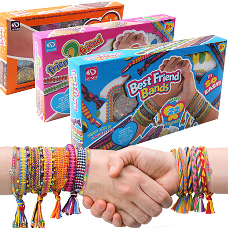 Kit DE FABRICACIÓN de pulseras DIY para niñas, Kit de manualidades de amistad para niños de 5 a 12 años, juguetes para niños, regalo