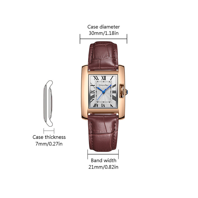 Relógio de couro feminino, relógio de pulso analógico, quartzo, ultra fino, luxo, vestido, moda, design clássico