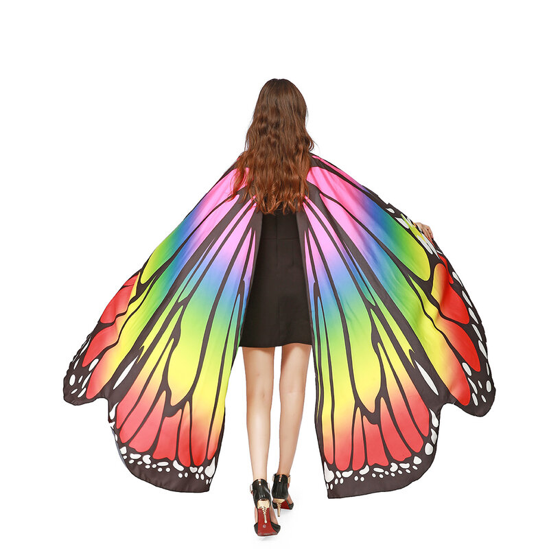 Disfraz de Halloween con alas de mariposa para mujer, capa de Cosplay para mujer