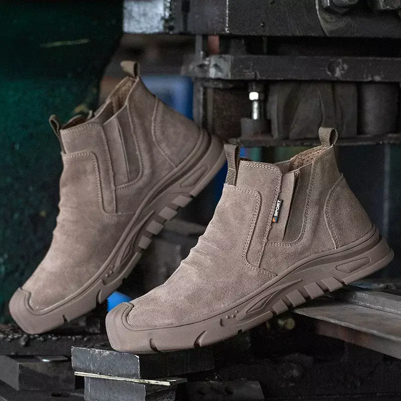 Мужские ботинки со стальным носком, непрокалываемые рабочие ботинки, уличные защитные ботинки, 2024