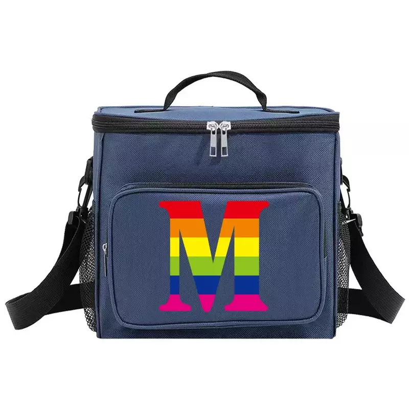 Thermo Handtasche Lunchbox Kühler Organizer Fall wasserdichte Outdoor-Reise Schulter Lunch Bag für Männer und Frauen Regenbogen Muster