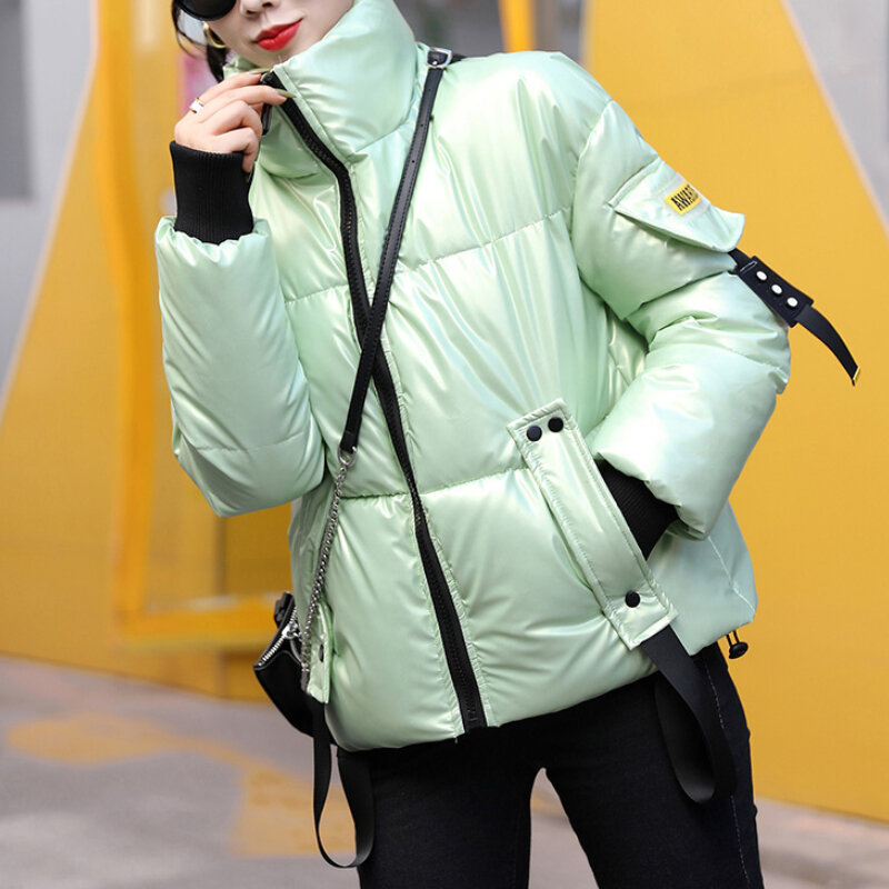 여성용 코튼 트렌드 캐주얼 단색 코트, 따뜻한 재킷, 두꺼운 긴팔 오버코트, 짧은 밝은 얼굴, 가을, 겨울, 2023 신상