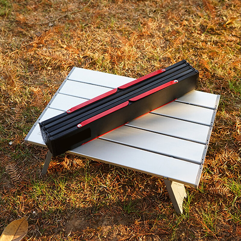 HooRu Meja Piknik Lipat Mini Ringan Backpacking Meja Luar Ruangan Portabel untuk Taman Pantai Berkemah Memancing Mendaki Meja