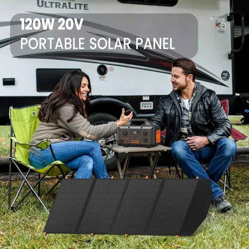 120W przenośne ładowarka panelowa słoneczne do biwakowania na zewnątrz, wodoodporne składana ładowarka solarna IP65 z portami typu C i 2 portami USB i