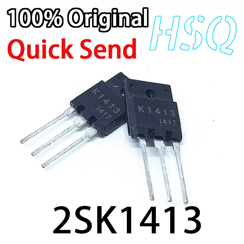 1 pces aplicação de k1413 2sk1413 mos fet n canal 2a/1500v TO-3P interruptor de alta velocidade