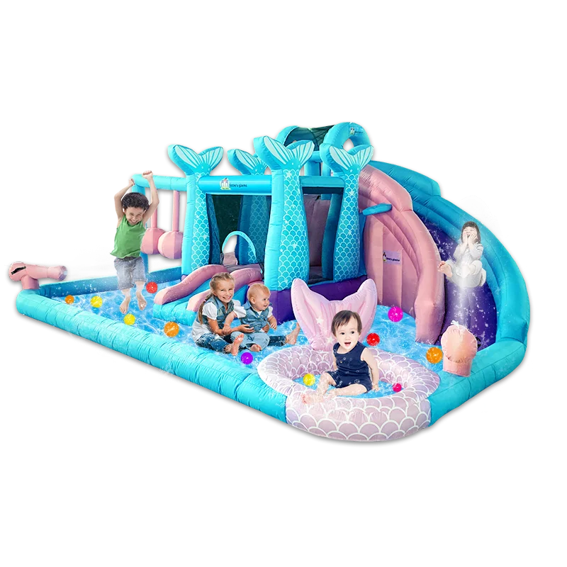 Château gonflable sur le thème de l'océan, toboggan, maison, aire de jeux extérieure, jouet pour enfants, meubles pour enfants