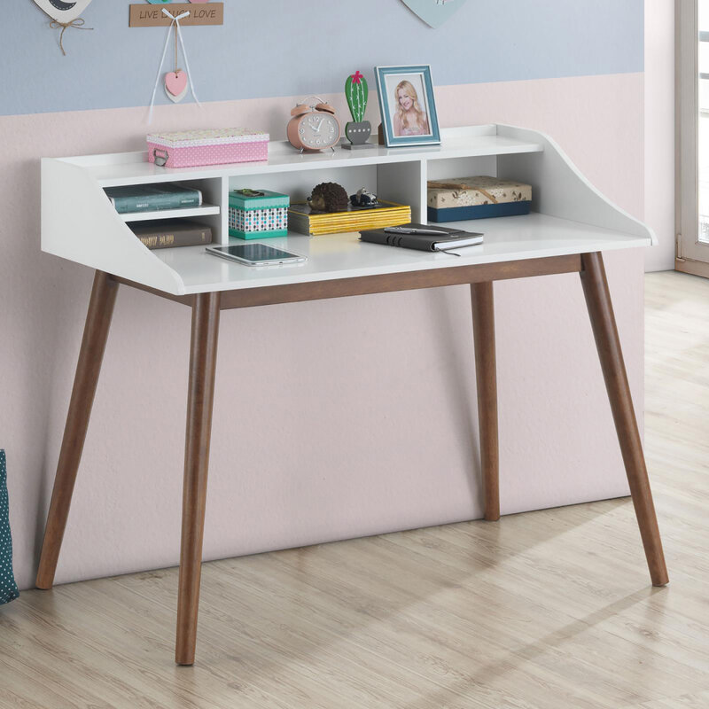 調節可能な脚,エレガントなデザイン,オフィスや書斎の部屋の装飾を備えた白いテーブル
