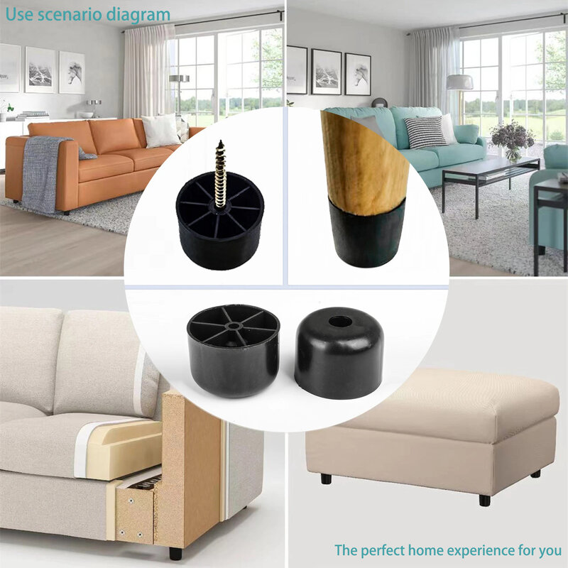 2/4pcs Furniture Sliders Glide Nail Diameter 24-60mm Round Plastic Chair Table Sofa Movers Floor Protectors Adjustable Levelers