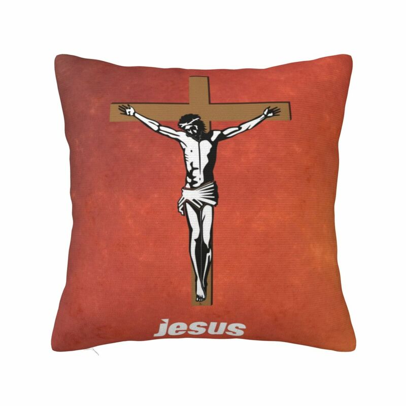 Team Jesus Denim Square Pillow Case for Sofa Throw Pillow