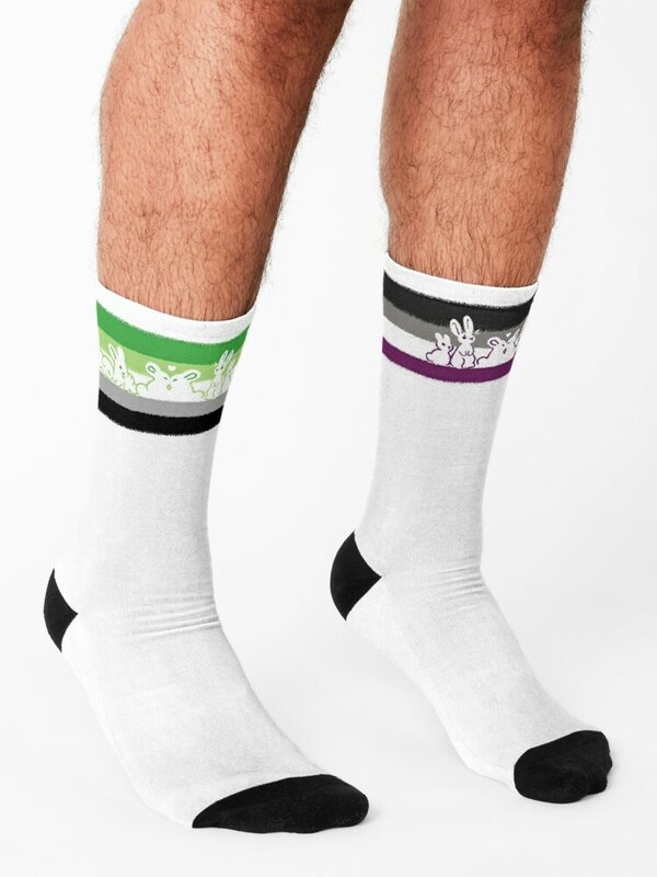 Aro Ace Pride Rabbits Socks socks winter soccer anti-slip socks Children's socks christmas stocking Socks For Men Women's