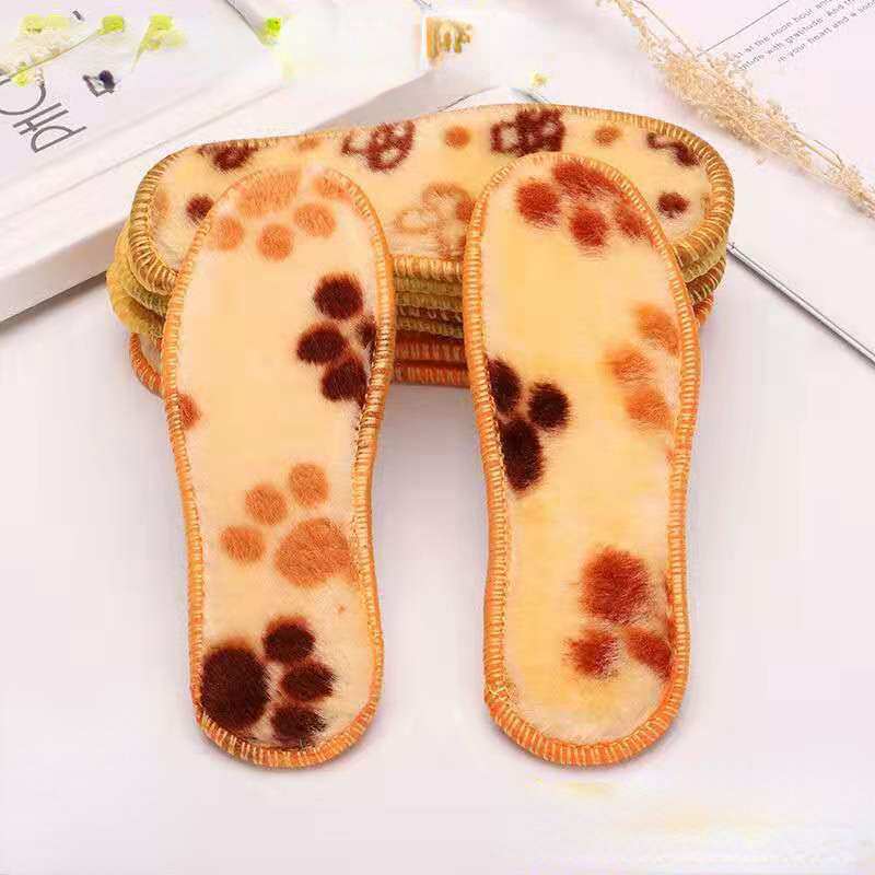 Keep Warm Heated Insoles for Children Feet Warm Insoles for Kids Winter Shoes Sole Imitation Rabbit Thicken Heating Shoe Pads