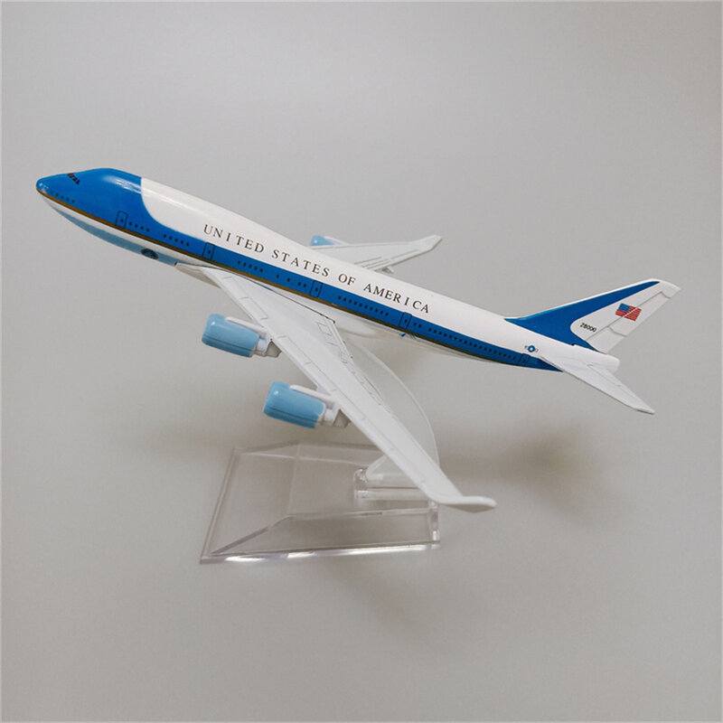 16cm Stany Zjednoczone USA siły powietrzne jeden B747 boing 747 linie lotnicze Model samolotu samolot Model stopu metalu odlewu samolotu