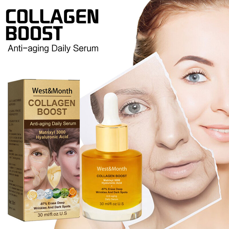 West & MOON Collagen antikeriput essence, Pelembab & penghilang noda, perbaikan penghalang kulit pelembab