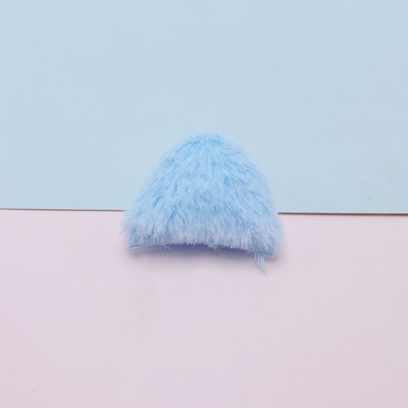 Girls Furry Ears Padded Appliques for Furry Hair Clip Clothes DIY Headwear