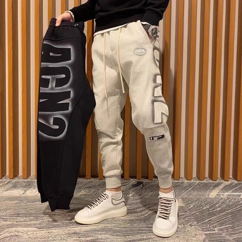 Harem ผู้ชาย Sweatpants Gratis Ongkir กีฬายืดหยุ่น Goth Y2k กางเกงสไตล์เกาหลี Track สไตล์ Flated ฤดูร้อน Man เหงื่อกางเกง XL