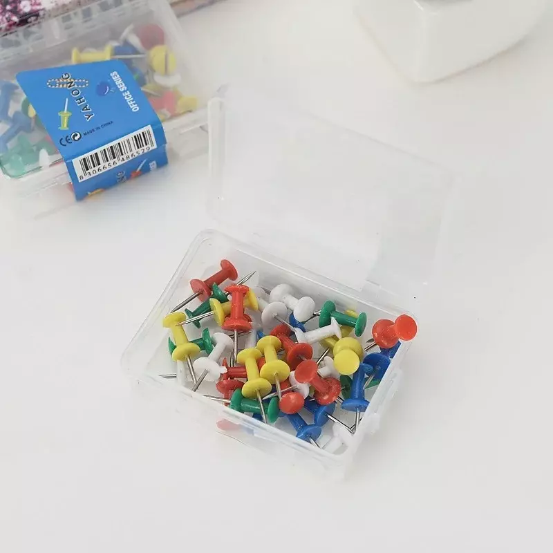 100/200/300 Pcs Assorted ทำ Thumb Tacks Multicolor พลาสติก Tacks Push Pins Cork Board สำนักงานเครื่องเขียน