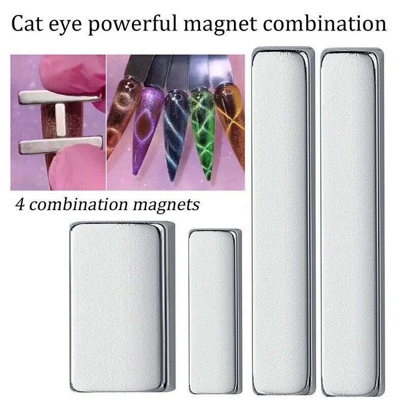 4 sztuk/paczka Manicure wielofunkcyjny magnes Salon paznokci kocie oko długa taśma magnes francuski paznokcie z efektem kociego oka zestaw kijów do narzędzi żelowych UV