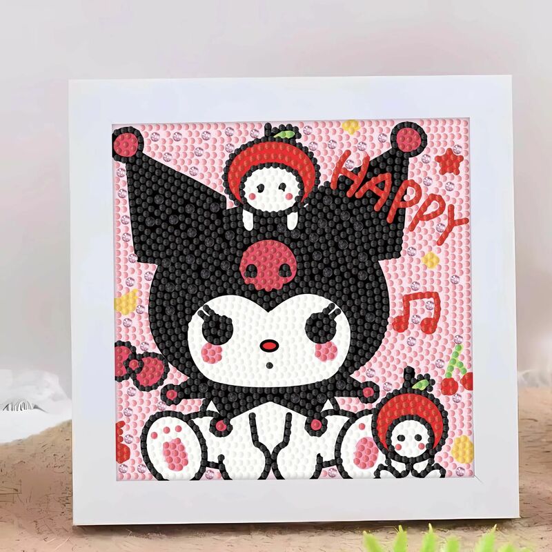 Diamond Painting Children's Handmade Diy Production Paste Painting with Frame Puzzle Cartoon Point Diamond Painting Decorations
