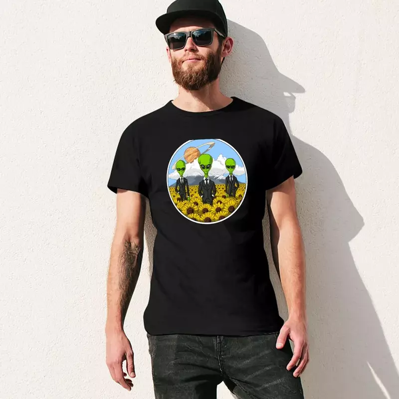 Sunflower Aliens T-Shirt vintage clothes graphics blanks plain workout shirts for men