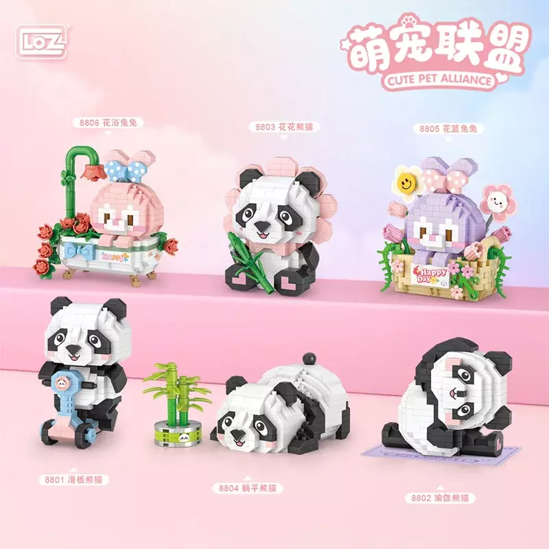 Loz Building Blocks Panda Creative Assembly Decoration, Dessert Electrical Mini Particles, Educational Boys and Girls Kids Toys