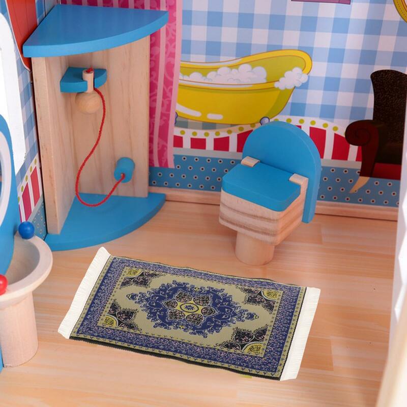 1/12 casa delle bambole tappeto in miniatura decorazione camera da letto mobili moquette Decor