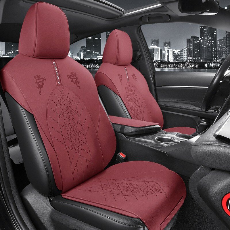 Housses de siège de voiture en cuir suédé personnalisées, housse de protection ultra-fine, accessoires de coussin, Toyota Camry, 2005 à 2024
