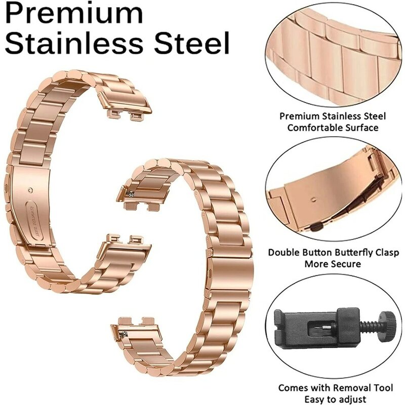 Stainless Steel Bracelet For Huawei Band 9 Watchband Metal Wristband For Huawei Bands 8 Business Strap Replaceable Accessories