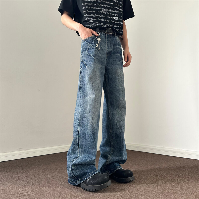 2024 amerykańskich główna ulica modne spodnie przypadkowe luźne porwane jeansy uliczne