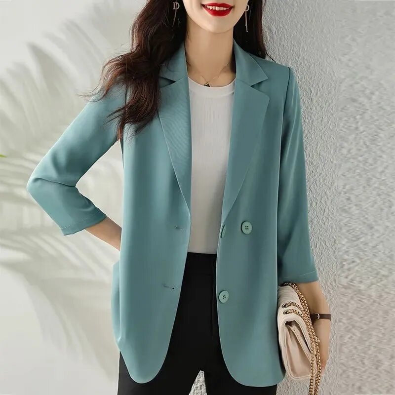 2023 Spring Summer New Fashion Casual Large Size Women's Blazer Coat Versatile Loose Comfortable Female Blazer Jacket 3XL