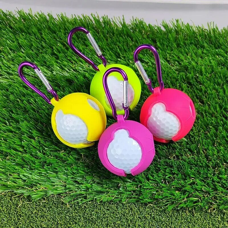Pemegang bola Golf silikon, pemegang klip bola Golf, pembawa wadah, tas jinjing untuk 1 Golf bola Golf