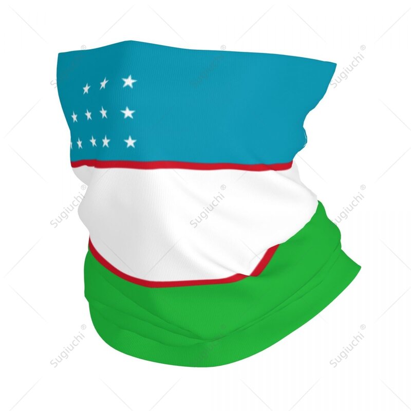 Unisex z flagą Uzbekistan szalik na szyję maska na twarz chusty na szyję ocieplające bezszwowe nakrycie głowy Bandana kolarstwo piesze wycieczki