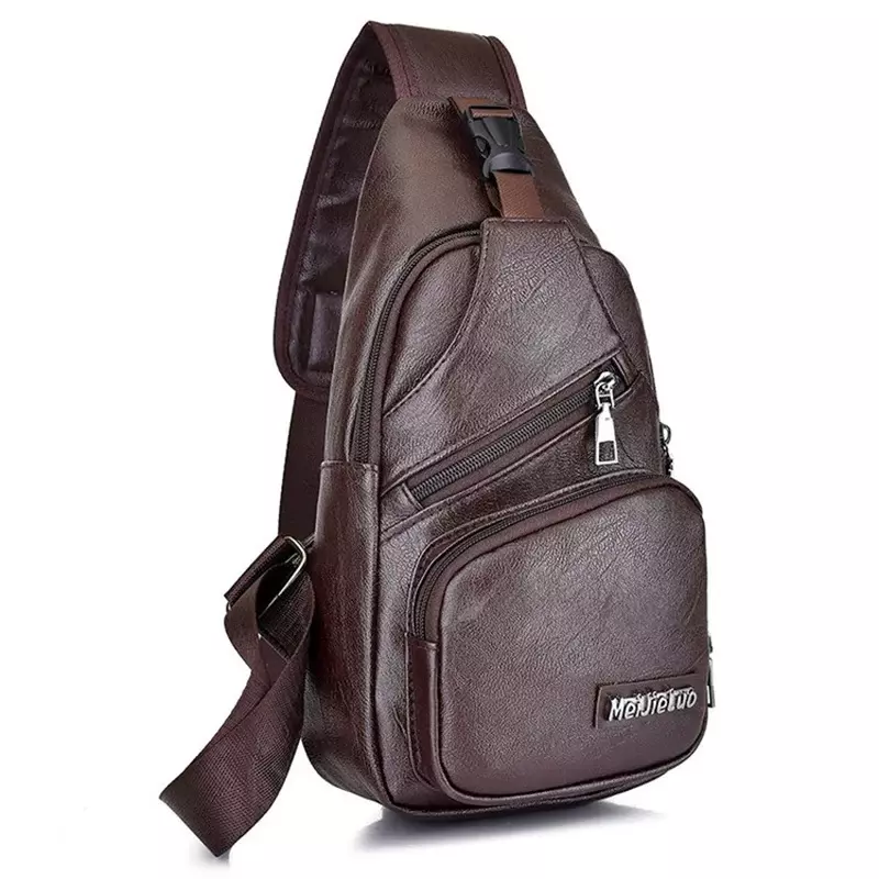 Men's Crossbody Travel Bags Men's USB Charging Chest Bag Designer Messenger bag Leather Shoulder Bags