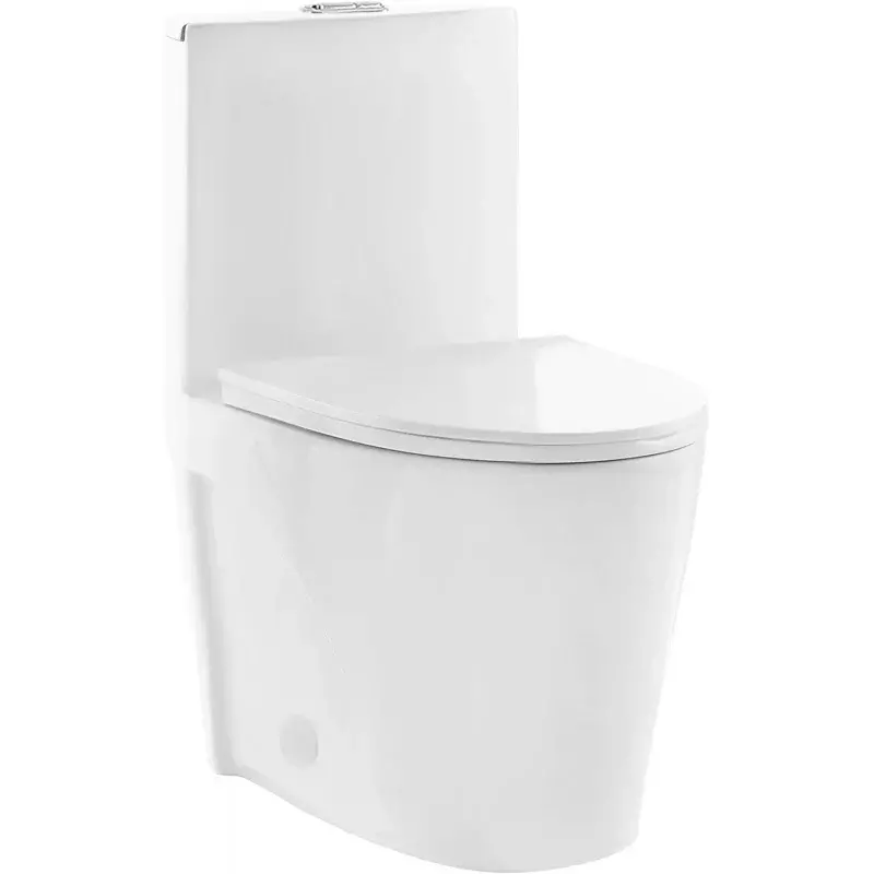 Swiss Madison, хорошо изготовленный, вечная фотография, фототропе, цельнокроеный туалет, 26,6x15x31 дюймов, глянцевый белый