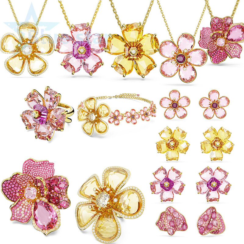 2023 summer trend ladies fashion flower jewelry florere necklace earrings set ladies party jewelry